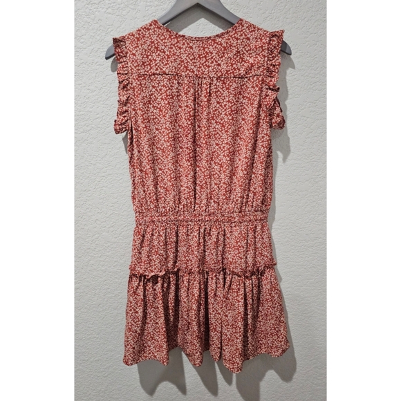 Anthropolgie PINCH Rust Ruffled Floral Mini Dress - Picture 5 of 8